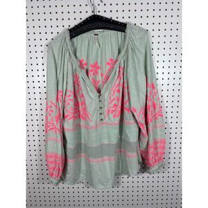 Free People Persuasian Bohemian Embroidered Oversized Peasant Festival size S